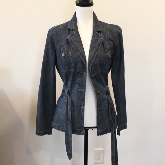 French Cuff Lightweight Denim Jacket Size Medium - Picture 1 of 8